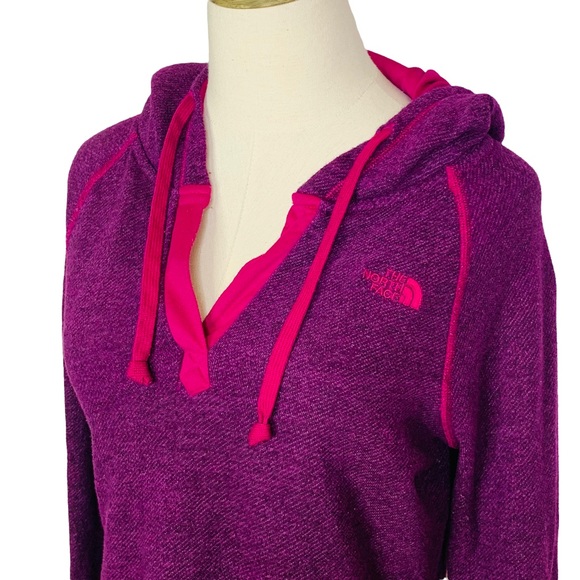 The North Face Purple Pullover Hoodie MEDIUM High Low Hem - Picture 5 of 8